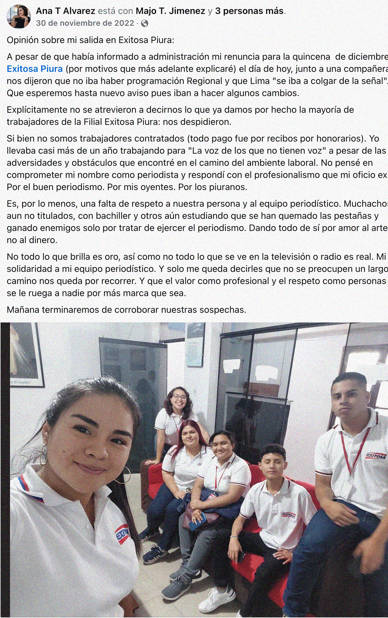 Trabajadores de la empresa monsefuana entonces llamada Editora Universal